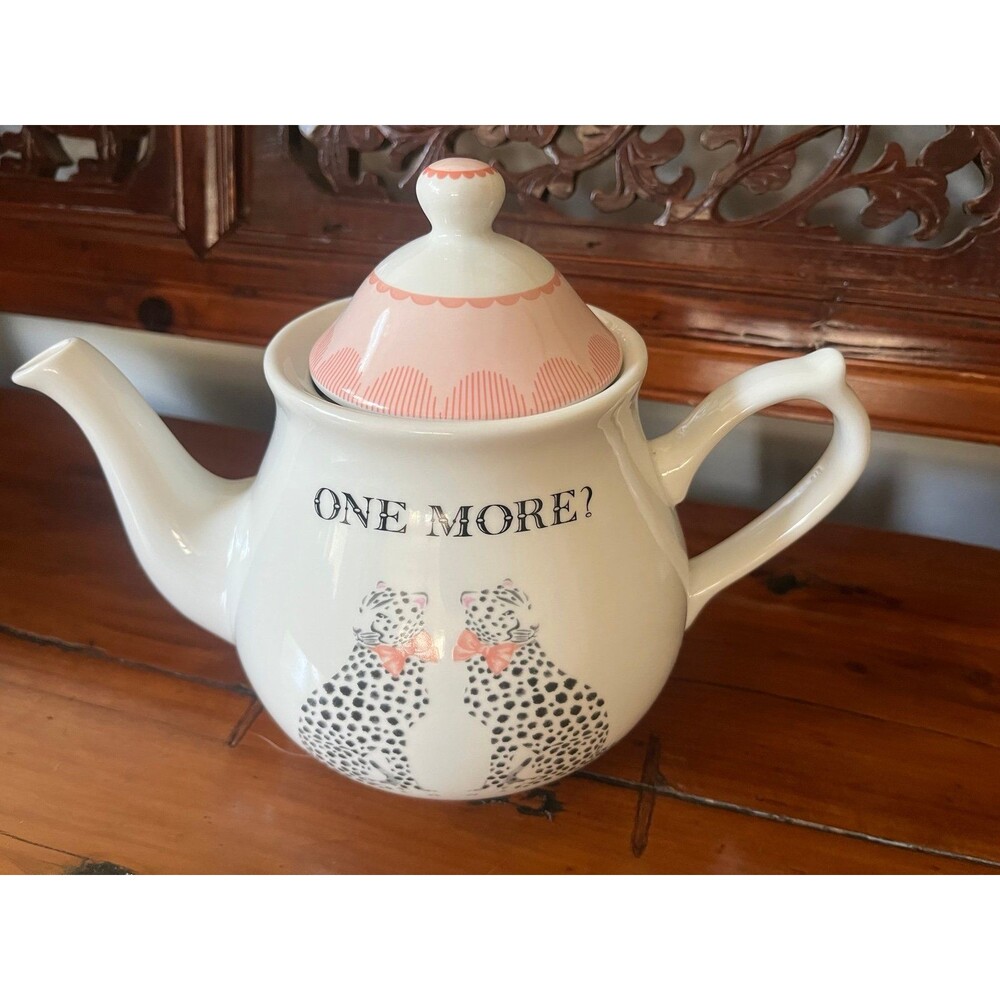 Ellen Studio London Magenta Cheetahs Teapot “One More”